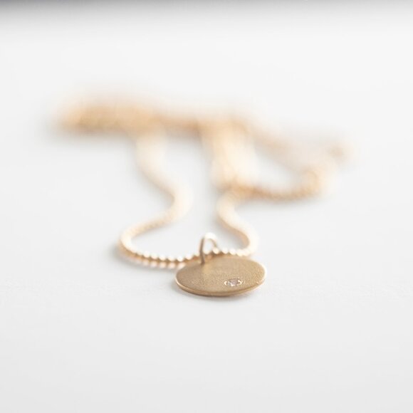 Gold Diamond Coin Necklace - Picture 2 of 2